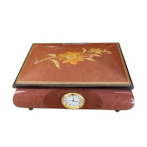 The San Francisco Music Box Company Vintage Italian Music Box with Clock